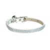 Obojek pro kočky 2 Lines Strass Collar – White 30 cm x 10 mm