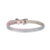 Obojek pro kočky 2 Lines Strass Collar – Pink 30 cm x 10 mm